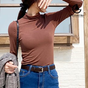 살짝보이는살결 텐셀거즈 스판폴라티 터틀넥이너티