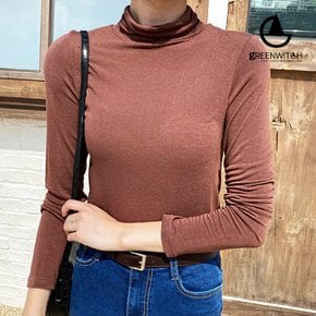 살짝보이는살결 텐셀거즈 스판폴라티 터틀넥이너티
