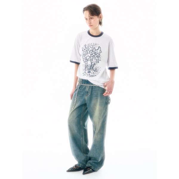 GRAPHIC RINGER T-SHIRT LGR