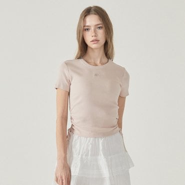 후아유 Ribbed Shirring T-Shirt  WHRAF2424F