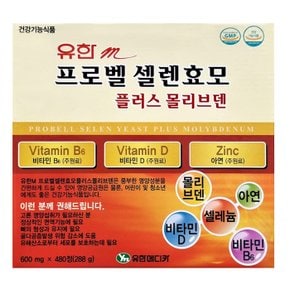 유한M 프로벨 셀렌효모 플러스 몰리브덴 600mg x480정