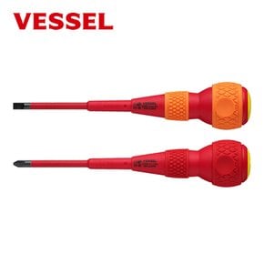 베셀 VESSEL 드라이버 200 십자 2x150mm(+) 전공절연드라이버 볼그립