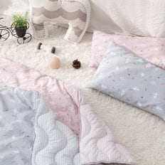  밤부 뱀부 마이크로화이바 어린이 낮잠이불세트 핑크