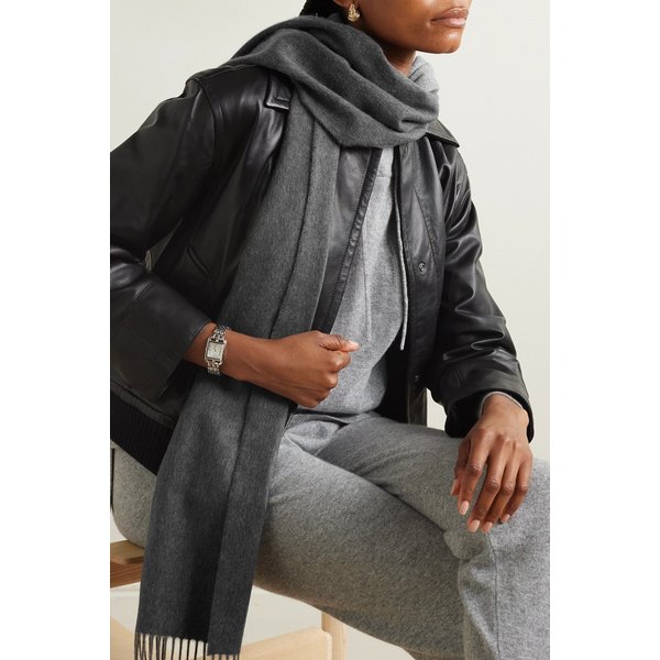 존스톤스 오브 엘긴 프린지 캐시미어 스카프 그레이 1647597327950889