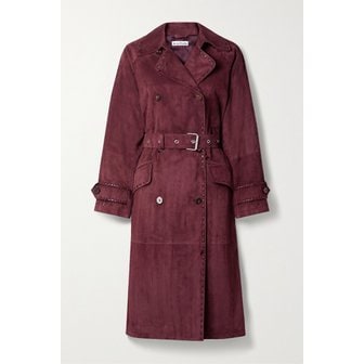 아크네스튜디오 Whipstitched Belted Suede Trench Coat 플럼 퍼플