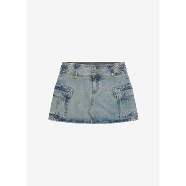 게스 GO 오비 디테일 카고 데님 스커트(YP2D7533)
