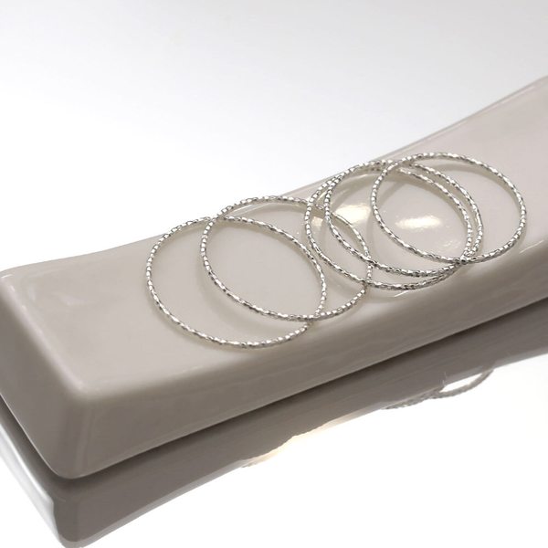 92.5 실버 다이아커팅 레이어드 열손가락 실반지 5종세트