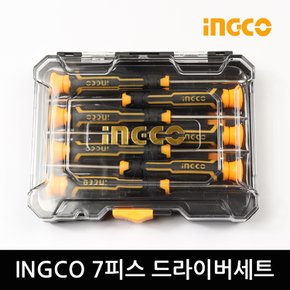 INGCO 7피스 정밀 드라이버 세트 잉꼬 별 일자 십자