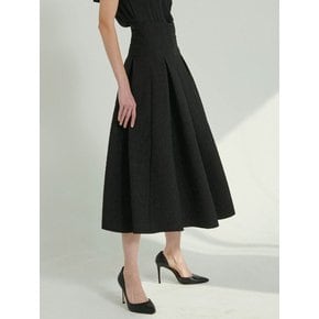 Rosie Jacquard Flare Skirt [Black]