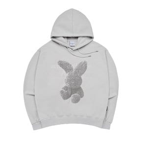 GREY FUZZY RABBIT HOODIE GREY - 퍼지레빗