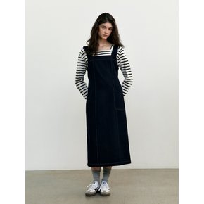 WOOL SUSPENDER DRESS NAVY