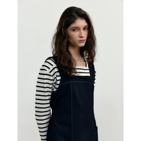 WOOL SUSPENDER DRESS NAVY