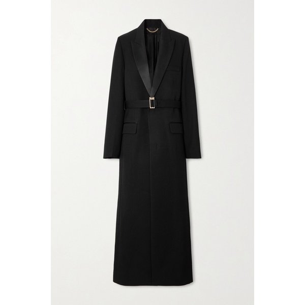 벨티드 새틴 트림 트윌 코트 46376663162953962