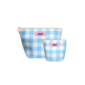 Check zipper pouch (Sky)