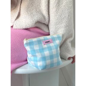 Check zipper pouch (Sky)