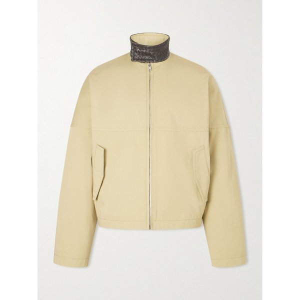 인트레치아토 가죽 트리머 코튼 갑버딘 재킷 46376663163061514