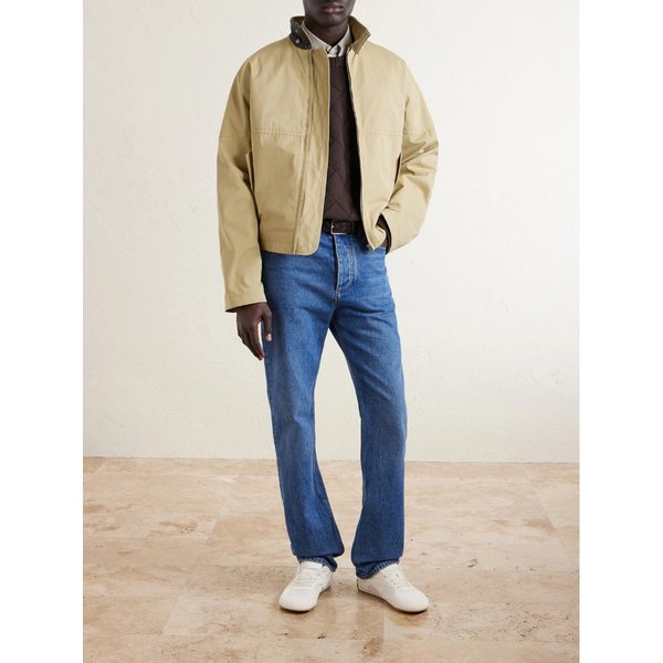 인트레치아토 가죽 트리머 코튼 갑버딘 재킷 46376663163061514