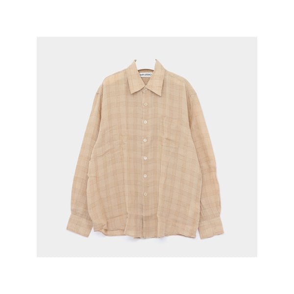 아워레가시 26SS 베케리 체크 거즈 리넨 남성 셔츠 M2262AV