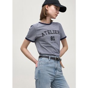 (T-6807)ATELIER NUMBERING STRIPE TEE