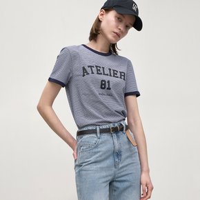 (T-6807)ATELIER NUMBERING STRIPE TEE