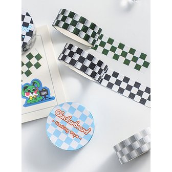 BRISKSTYLE 체크 마스킹 스크랩북 DIY 선물 포장용 종이 테이프