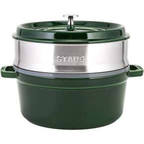 일본 스타우브 냄비0108 Staub Pot 1133885 Cocotte Round/Steamer Set Basil Green Round w/Ste