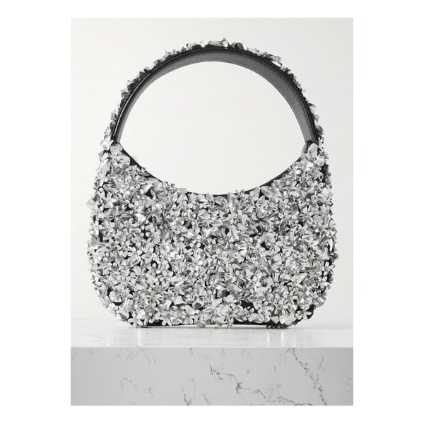 클리오 페피아트 마이다스 장식 인조 가죽 트리밍 코튼 트윌 숄더 백 실버 1647597351420578