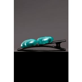 Dual Pebble Hairpin - Green