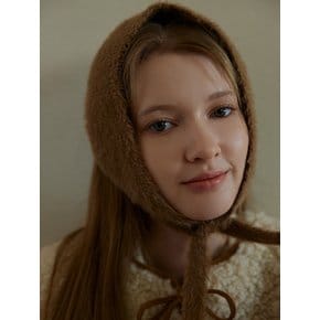 [연말 스페셜 6mm+10mm 진주귀걸이 증정] Angora earmuff balaclava - Brown