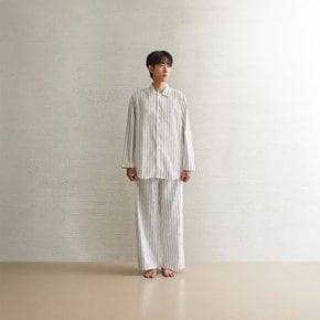 리네 60수 고밀도면 스트라이프 파자마세트 남성용 XL