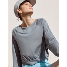 [City Outdoor] [2in1 SET] Back Point Crop T-shirt Set