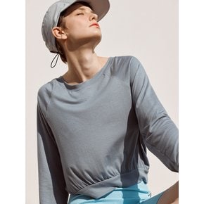 [City Outdoor] [2in1 SET] Back Point Crop T-shirt Set