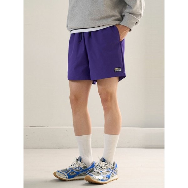 Basic Logo Label Light Summer Shorts (purple) CSOp-218 [Unisex]