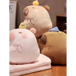 모찌 카피바라 담요 쿠션