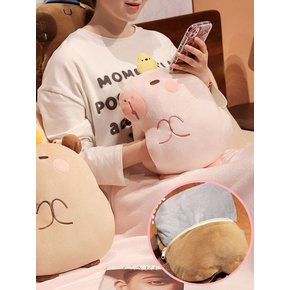 모찌 카피바라 담요 쿠션