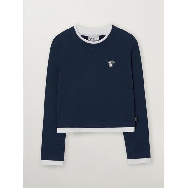 (W) 레이어드 롱 슬리브_네이비