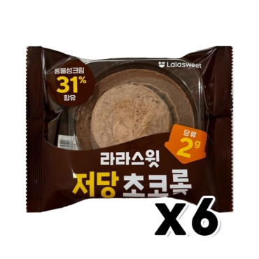  라라스윗 저당초코롤 베이커리빵 80g x 6개