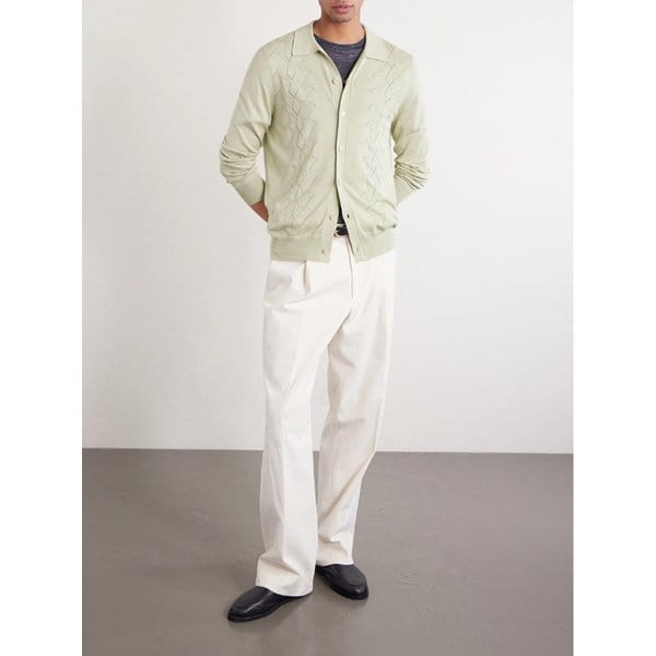 피아첸차 1733 포인텔 니트 실크 코튼 블렌드 가디건 46376663163073497