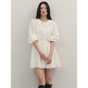 코튼 셔링 원피스_White