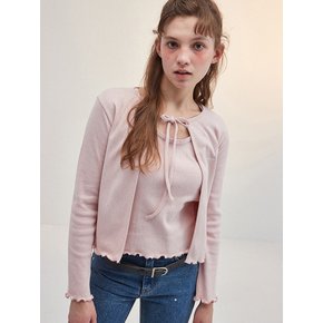 Ribbon Punching Cardigan_PINK