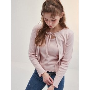 Ribbon Punching Cardigan_PINK