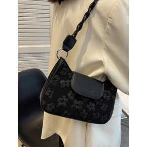 플라워 패턴 미니 숄더백 BLACK