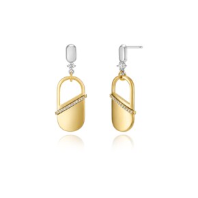 Urban 14K 콤비 라운드 드롭 귀걸이 (gold pin) ELGPEE398