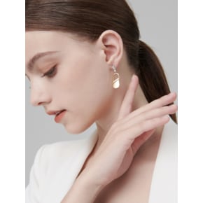 Urban 14K 콤비 라운드 드롭 귀걸이 (gold pin) ELGPEE398