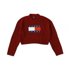 타미 힐피거 24FW JEANS V NECK CENTER FLAG SWEATER (DW18528-XKG)) (타미 진스