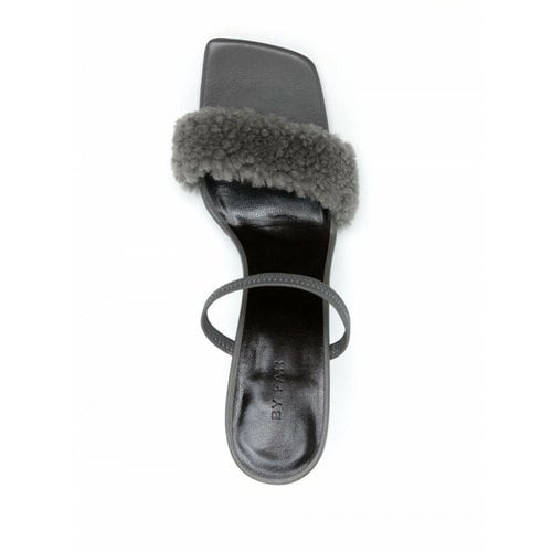 여성 샌들 시어링 스트랩 오픈 토 heels 22PFADCEMSHE GREY /9