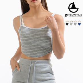 스트라이프 커버업 크롭나시  필라테스복 zy500