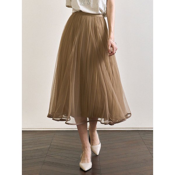 오르 쉬폰 플리츠 샤스커트 (3color)