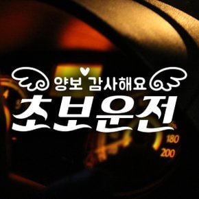 텍스트 양보감사해요 초보운전 / 초보운전 반사스티커 자동차스티커