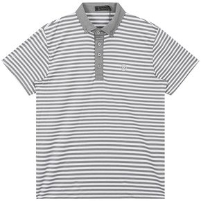 G4MS22K21-HGR  남성 골프웨어 Perforated Stripe Polo T-Shirts